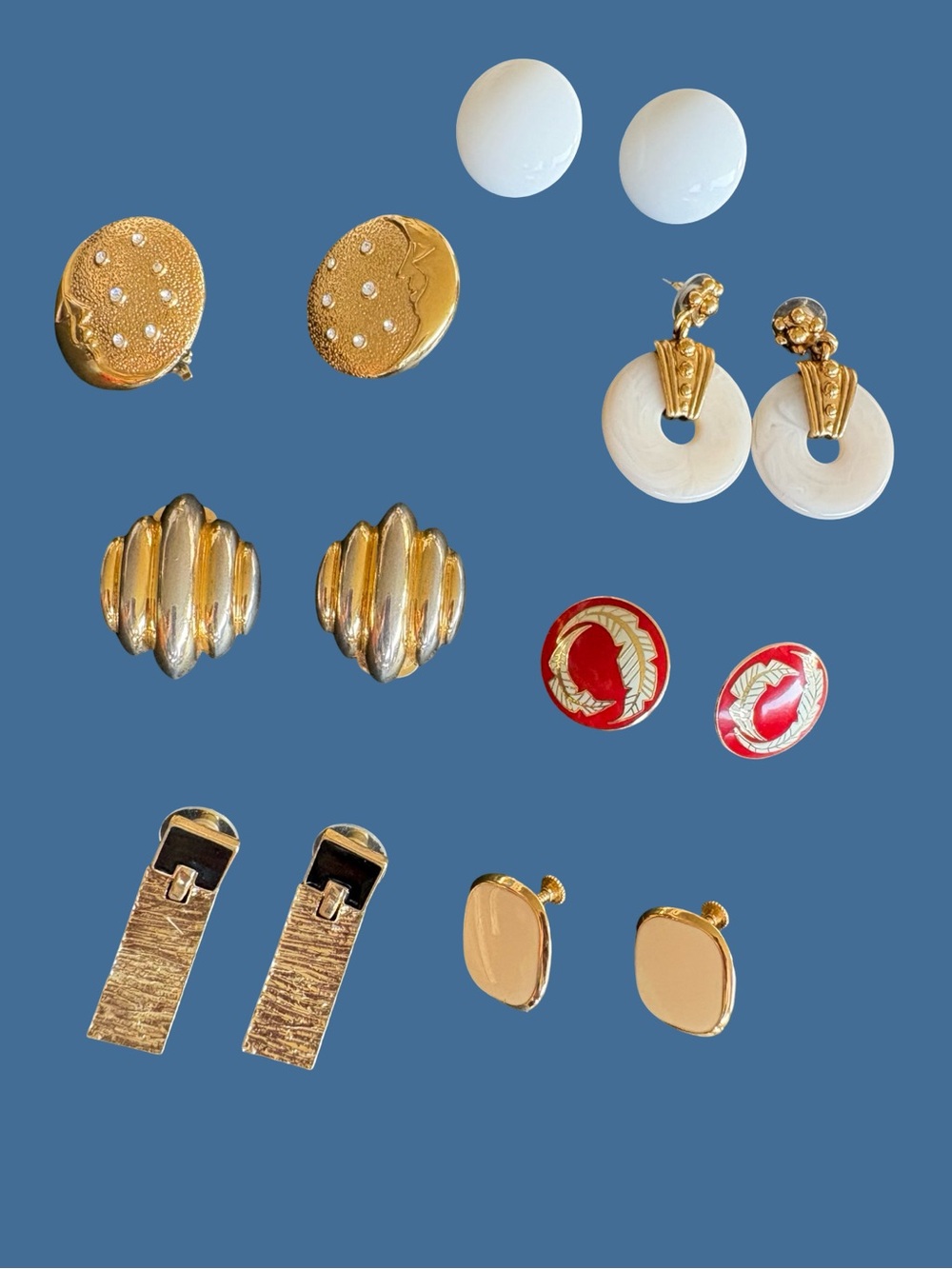 Vintage lot earrings. Christian Dior, Trifari, Napier,Butler, Laurel Burch.